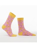 Pink men\'s socks with bananas SM33 - Online store - Boutique